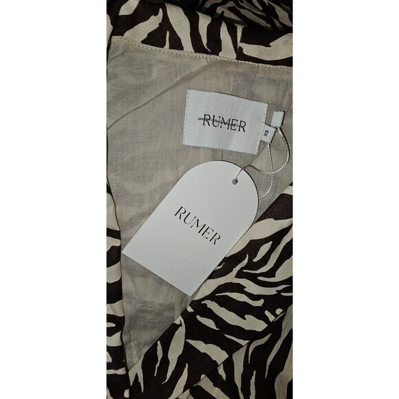 New Free People RUMER Cyrus Zebra Striped Blazer Mini Dress $379 X-SMALL Brown - Picture 8 of 8